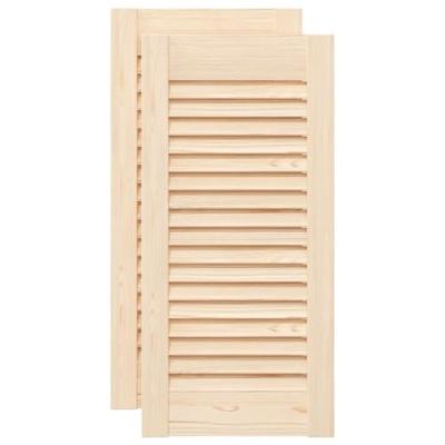 VidaXL Kastdeuren met lamellen 2 st 61,5x29,5 cm massief grenenhout VidaXL Kastdeuren met lamellen 2 st 61,5x29,5 cm massief grenenhout