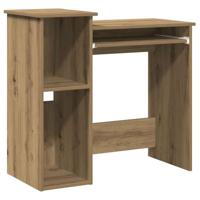 Bureau met schappen 84x40x78 cm bewerkt hout artisanaal eiken - thumbnail