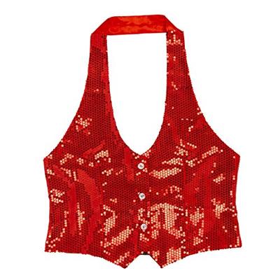 Dames paillettenvest rood