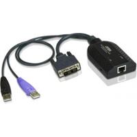 ATEN KVM Adapter [2x USB-A 2.0 stekker, DVI-D-stekker - 1x RJ45-bus] 0.20 m Zwart - thumbnail