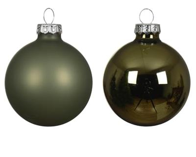 Decoris kerstballen set glas 6cm 10st rosemarijn