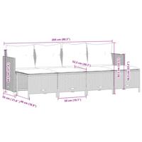 5-delige Loungeset met kussens poly rattan bruin - thumbnail