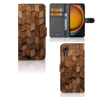 Book Style Case voor Samsung Galaxy Xcover 7 Wooden Cubes Book Style Case voor Samsung Galaxy Xcover 7 Wooden Cubes