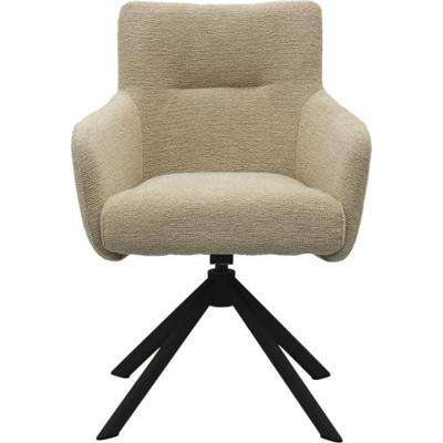 Eetkamerstoel Jule Genua Beige met zwart frame Eetkamerstoel Jule Genua Beige met zwart frame