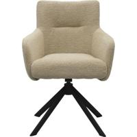 Eetkamerstoel Jule Genua Beige met zwart frame - thumbnail