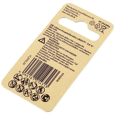 VOLTCRAFT Oplaadbare knoopcel LIR2477 Lithium 180 mAh 3.6 V 1 stuk(s)