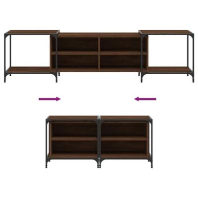 Tv-meubel 203x37x50 cm bewerkt hout bruin eikenkleur
