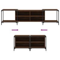 Tv-meubel 203x37x50 cm bewerkt hout bruin eikenkleur - thumbnail