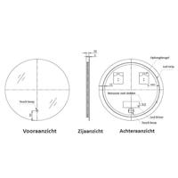Loxa - Ronde Badkamerspiegel Lena met Led 80cm - Dimbaar - Condensvrij vlak - Duurzame kwaliteit - Eenvoudige installatie - thumbnail