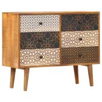 Dressoir met geprint patroon 90x30x70 cm massief mangohout - thumbnail