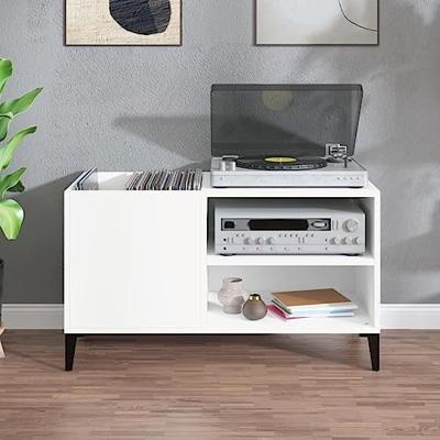 Platenkast 84,5x38x48 cm bewerkt hout wit