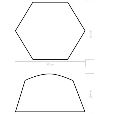 Zwembadtent 500x433x250 cm stof blauw - thumbnail