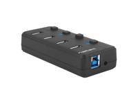 HUB NATEC Mantis 2 USB 3.0 4 poorten ON off met voeding - thumbnail