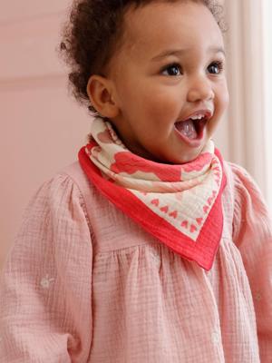 Babyset blouse en sjaal rozen