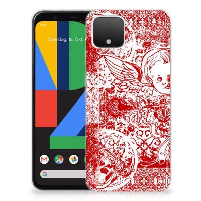 Silicone Back Case Google Pixel 4 Angel Skull Rood Silicone Back Case Google Pixel 4 Angel Skull Rood