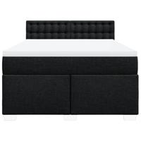 Boxspring met matras stof zwart 160x200 cm - thumbnail