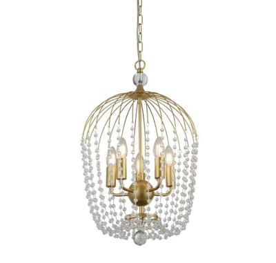 Searchlight KroonluchterShower goud met kristal - 30216-5GO