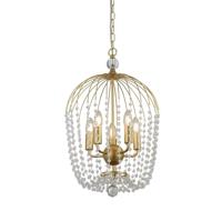 Searchlight KroonluchterShower goud met kristal - 30216-5GO - thumbnail