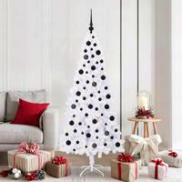 Kunstkerstboom met 300 LED Wit 180 cm PVC en staal - thumbnail