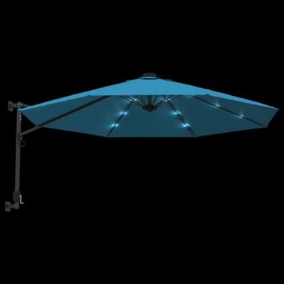 VidaXL Wandparasol met leds 290 cm zeeblauw