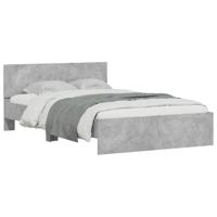 Bedframe met hoofdeinde betongrijs 135x190 cm - thumbnail