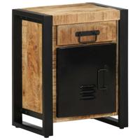 Nachtkastje 40x30x50 cm massief ruw mangohout - thumbnail