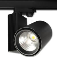 LED Railverlichting - Track Spot - Prixa Oron - 30W - 3 Fase - Rond - Natuurlijk Wit 4000K - Mat Zwart - Aluminium - thumbnail