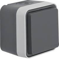 Berker 47633505 W.1 (opbouw) Wandcontactdoos met randaarde en klapdeksel spatwaterdicht Grijs, Lichtgrijs 1 stuk(s) - thumbnail