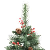VidaXL Kunstkerstboom met scharnieren dennenappels en bessen 240 cm - thumbnail