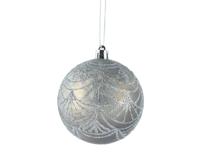 Kerstbal 8 cm zacht grijs - thumbnail