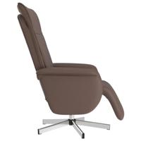 Fauteuil verstelbaar met voetensteun kunstleer bruin - thumbnail