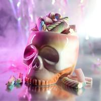 Skull plant pot - pink gradient - thumbnail