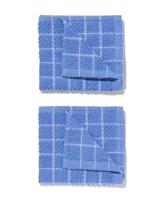 HEMA Vaatdoekjes 30x30 katoen blauw - 2 stuks (felblauw) - thumbnail