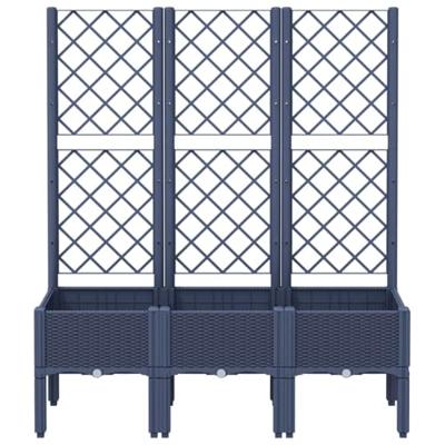 VidaXL Plantenbak met latwerk 120x40x142 cm polypropeen blauwgrijs