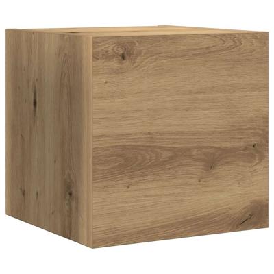 7-delig Tv-meubelset wandmontage bewerkt hout artisanaal eiken