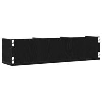 Wandplank met plank Zwart Eiken 75 x 18 x 18 cm Bewerkt hout - thumbnail