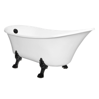 Kerra Antica vrijstaand bad 164x70cm zwart mat - thumbnail