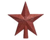 Piek Glitter Ster 19cm Kerst Rood - thumbnail
