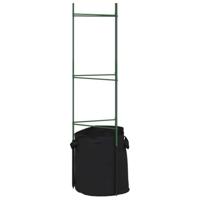 Tomatenkooien met plantenzak 8 st 116 cm staal en polypropeen - thumbnail