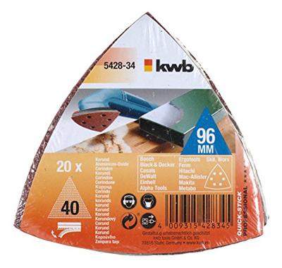 kwb 542834 Deltaschuurpapierset Korrelgrootte (num) 40 Hoekmaat 93 mm 1 stuk(s) kwb 542834 Deltaschuurpapierset Korrelgrootte (num) 40 Hoekmaat 93 mm 1 stuk(s)