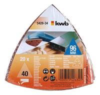 kwb 542834 Deltaschuurpapierset Korrelgrootte (num) 40 Hoekmaat 93 mm 1 stuk(s) - thumbnail