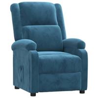 Fauteuil verstelbaar fluweel blauw - thumbnail