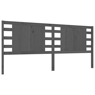 Hoofdbord 126x4x100 cm massief grenenhout grijs