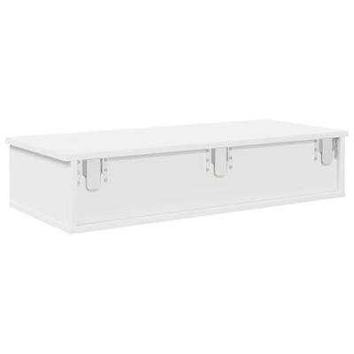 Wandschap met lades 80x34x17 cm bewerkt hout wit
