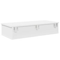 Wandschap met lades 80x31x17 cm bewerkt hout wit - thumbnail