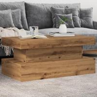 Salontafel met LED-verlichting 90x50x40cm artisanaal eikenkleur - thumbnail