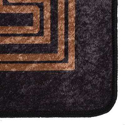 Vloerkleed wasbaar anti-slip 190x300 cm zwart en goudkleurig