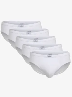 5-pack heren slips wit - 740921 - Wit mannen ondergoed 100% katoen - L - Onderbroek heren heren - Ondergoed heren heren - L - Onderbroek heren -