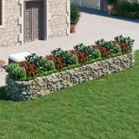 Gabion plantenbak verhoogd 500x100x50 cm gegalvaniseerd ijzer - thumbnail