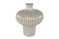 Vaas Jodie L wit/bruin aardewerk - thumbnail